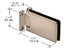 CRL Brushed Nickel Grande 037 Series Wall Mount Standard Back Plate Hinge