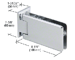 CRL Chrome Grande 044 Series Wall Mount Offset Back Plate Hinge