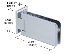 CRL Satin Chrome Grande 044 Series Wall Mount Offset Back Plate Hinge