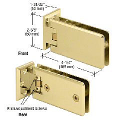 CRL Polished Brass Adjustable Offset Wall Mount Grande Series Hinge