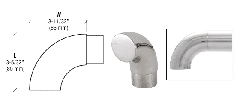 CRL Polished Stainless 90 Degree Flush Angle End for 2" Tubing