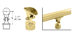 CRL Polished Brass Adjustable Saddle for 2" Tubing