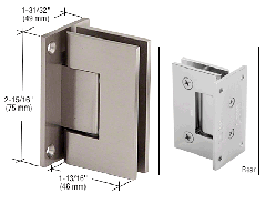 CRL Brushed Nickel Junior Geneva 037 Series Wall Mount Full Back Plate Hinge