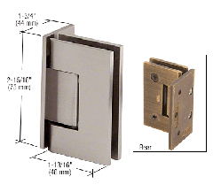 CRL Brushed Nickel Junior Geneva 044 Series Wall Mount Offset Back Plate Hinge