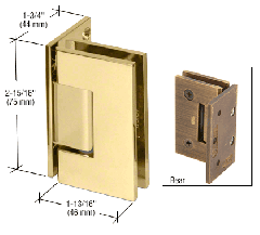 CRL Polished Brass Junior Geneva 044 Series Wall Mount Offset Back Plate Hinge