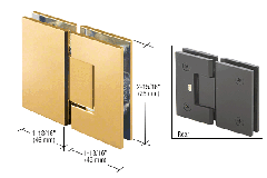 CRL Gold Plated Junior Geneva 180 Series 180 Degree Glass-to-Glass Hinge