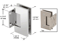 CRL Chrome Junior Geneva 574 Series Wall Mount Short Back Plate Hinge With 5 Degree Pin Preset