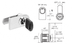 CRL Chrome Right Hand Lock for Cabinet Swinging Glass Door - Keyed Alike