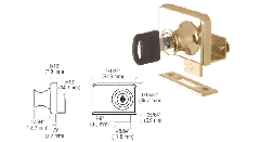 CRL Gold Plated Clamp-On Lock for 3/8" Double Glass Door - Keyed Alike