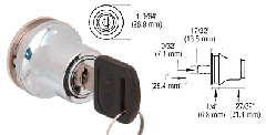 CRL Polished Chrome Lock for Cabinet Glass Door