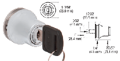 CRL Satin Chrome Lock for Cabinet Glass Door