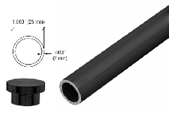 CRL Matte Black Laguna Series Top Sliding Tube with End Caps