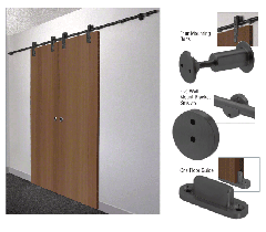 CRL Matte Black Laguna Sliding Door Hardware Adaptor Kit for Wood Doors