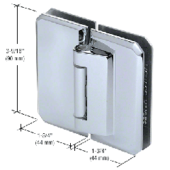 CRL Chrome Monaco 181 Series 180 Degree Glass-to-Glass Hinge Swings Out Only