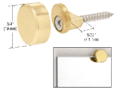 CRL Polished Brass Round Mirror Clip Set