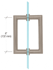 CRL Brushed Nickel 6" MT Series Round Tubing Mitered Corner Back-to-Back Pull Handle