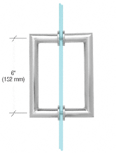 CRL Polished Chrome 6" MT Series Round Tubing Mitered Corner Back-to-Back Pull Handle