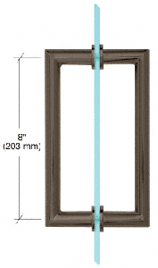 CRL Oil Rubbed Bronze 8" MT Series Round Tubing Mitered Corner Back-to-Back Pull Handle