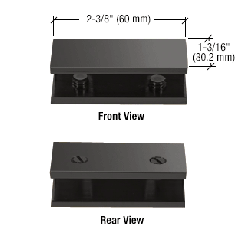 CRL Matte Black No-Drill Fixed Panel Glass Clamp