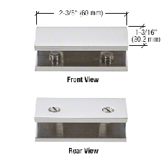 CRL Satin Chrome No-Drill Fixed Panel Glass Clamp