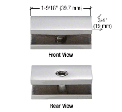 CRL Polished Chrome No-Drill Fixed Panel Glass Clamp