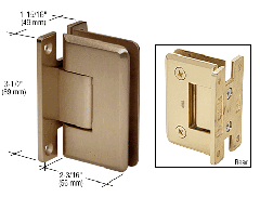 CRL Brushed Bronze Pinnacle 037 Series Wall Mount Full Back Plate Standard Hinge