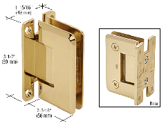 CRL Polished Brass Pinnacle 037 Series Wall Mount Full Back Plate Standard Hinge