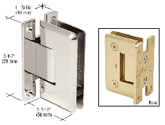 CRL Polished Nickel Pinnacle 037 Series Wall Mount Full Back Plate Standard Hinge