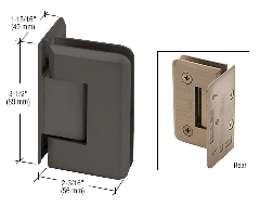 CRL Matte Black Pinnacle 044 Series Wall Mount Offset Back Plate Hinge