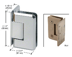 CRL Polished Chrome Pinnacle 044 Series Wall Mount Offset Back Plate Hinge