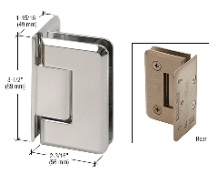 CRL Polished Nickel Pinnacle 044 Series Wall Mount Offset Back Plate Hinge