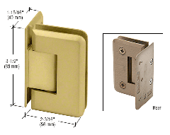 CRL Satin Brass Pinnacle 044 Series Wall Mount Offset Back Plate Hinge