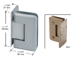 CRL Satin Chrome Pinnacle 044 Series Wall Mount Offset Back Plate Hinge