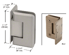 CRL Satin Nickel Pinnacle 044 Series Wall Mount Offset Back Plate Hinge