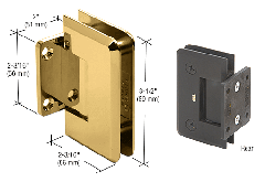 CRL Polished Brass Pinnacle 074 Series Wall Mount Short Back Plate Hinge