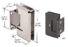 CRL Polished Nickel Pinnacle 074 Series Wall Mount Short Back Plate Hinge