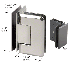 CRL Polished Nickel Pinnacle 092 Series 90 Degree Glass-to-Glass Hinge