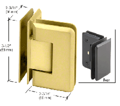 CRL Satin Brass Pinnacle 092 Series 90 Degree Glass-to-Glass Hinge