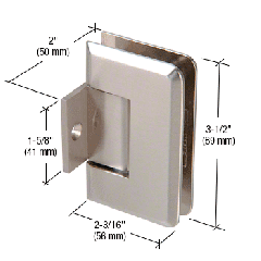 CRL Brushed Nickel Pinnacle 280 Series 180 Degree Pony Wall Mount Hinge