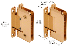 CRL Gold Plated Pinnacle 337 Series Adjustable Wall Mount Full Back Plate Hinge