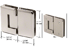 CRL Polished Nickel Pinnacle 580 Series 5 Degree Glass-To-Glass Hinge