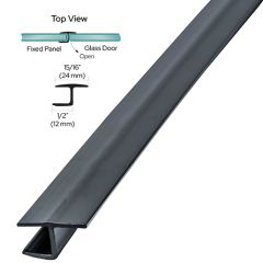 CRL Black Polycarbonate H-Jamb 180 Degree for 3/8" Glass