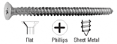 CRL 8 x 1-1/2" Stainless Steel Flat Head Phillips Sheet Metal Screws