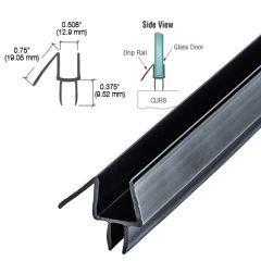 CRL Black Co-Extruded Bottom Wipe With Drip Rail for 1/2" Glass