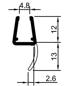 CRL 'Y' Jamb Seal with Soft Leg  for 6mm (1/4") and 8mm (5/16") Glass