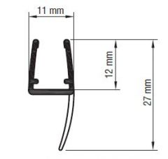 CRL Black  Jamb Seal with Soft Leg  for 6-8 mm glass 