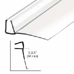 CRL 95" Clear Poly U-Channel with 1-3/4" (44 mm) Fin for 3/8" Glass