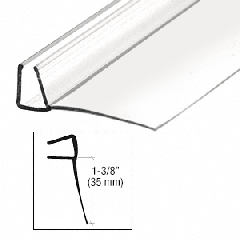 CRL 95" Clear Poly U-Channel with 1-3/8" (35 mm) Fin for 1/2" Glass