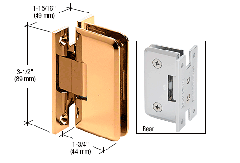 CRL Gold Plated Petite 037 Series Wall Mount Full Back Plate Hinge