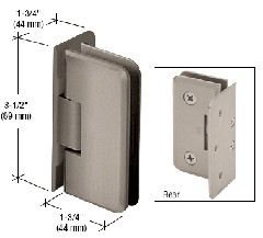 CRL Brushed Nickel Petite 044 Series Wall Mount Offset Back Plate Hinge